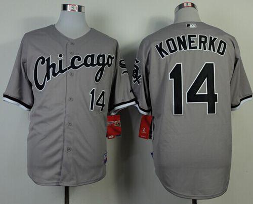 White Sox #14 Paul Konerko Grey Cool Base Stitched MLB Jersey - Click Image to Close